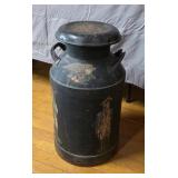 Vintage Painted Metal Milk Can