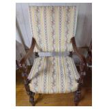 Upholstered Wooden Arm Chair