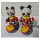 Vintage Metal Wind Up Drummer Toys