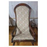 Upholstered Wooden Rocking Chair