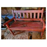 Red Wooden Bench