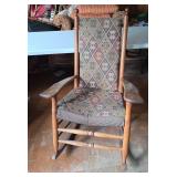 Wooden Upholstered Rocking Chair