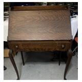 Vintage Curly-Grain Secretary Desk