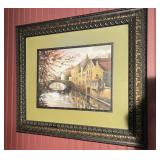 Framed Canal Scene Wall Art