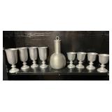 Pewter Goblets & Carafe Set