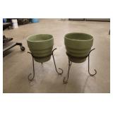 Set of (2) Haeger Planters on Stands Set of (2) Haeger Planters on Stands