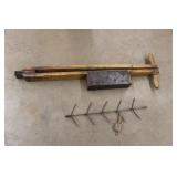 Antique corn planter, dryer & husking peg Antique corn planter, dryer & husking peg