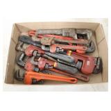 10 various size pipe wrenches 10 various size pipe wrenches