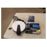 Retractable trouble light, converter & DVD Retractable trouble light, converter & DVD