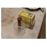 Glass butter press & 2 paper butter boxes Glass butter press & 2 paper butter boxes