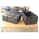 (5) folding plastic crates (5) folding plastic crates