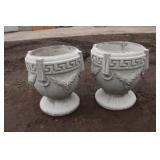 Set of Concrete Flower Planters Set of Concrete Flower Planters