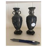 Beautiful pair of silver oriet vases