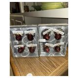 8 Glass Turkey Placecard Holders