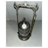 Pickle jar with metal frame and pickle forks