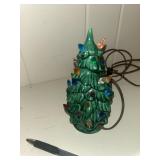 Small lighted ceramic Christmas tree