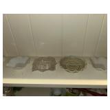 Four ruffle edge, serving platters