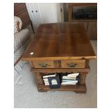 Octagon end table with one drawer