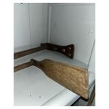 Two wooden apple butter stirs