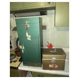 Two metal file boxes with keys