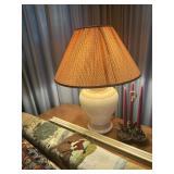 Large lamp and triple candle holder