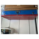 Metal red-white-blue container full of very nice