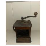 Large wooden coffee grinder