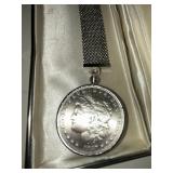 Swank 1887o Morgan Silver Dollar watch fob