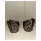 Pair of sterling silver repousse buddah Cuff