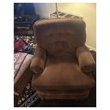 Swivel rocking chair and footstool