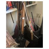 Lots of fireplace tools, and wood