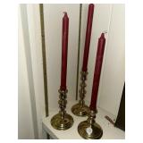 3 Brass candlesticks - Williamsburg, Virginia