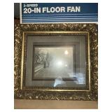 Box full old picture frames and pictures