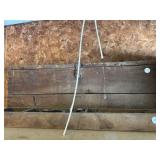 Wooden toolbox with antique tools