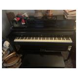 Wurlitzer black lacquer piano with stool