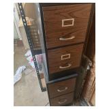 Two  2-drawer metal file cabinet cabinets