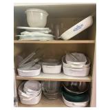Cabinet full of corning ware