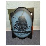 Wooden Mayflower hanging plaque and Captain