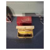 Two containers of records