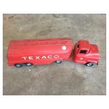 Texaco Buddy L metal toy truck and trailer