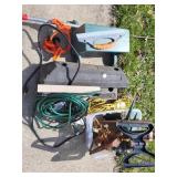 Misc lot extension cords light, sprinkler