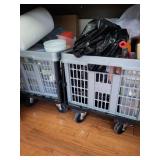 2 Rolling containers full kitchen items