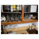 Bar supplies, glasses, bottles, etc.