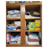Cleaning supplies Linens sewing materials two