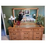 Long Kent-Coffey wooden dresser and mirror