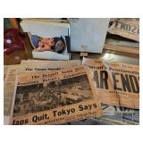 Norman Rockwell plates and early newspapers from