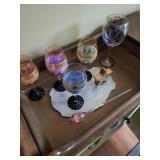Dry sink contents, bar supplies, tumblers,