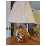 2 dresser lamps and cardboard round table