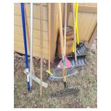 Rakes, shovels, broom handles