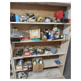 Cabinet full of electronic parts, hardware c